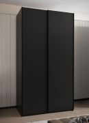 Armadio ad ante scorrevoli "Tampa", nero, 2 ante scorrevoli, 6 scomparti, 2 barre appendiabiti, Sistema "Soft-Close", bordi in ABS, 245,5 x 140 x 64 cm