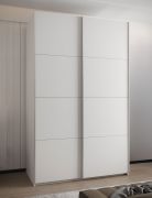 Armadio ad ante scorrevoli "Tampa", bianco, 2 ante scorrevoli, 6 scomparti, 2 barre appendiabiti, Sistema "Soft-Close", bordi in ABS, 245,5 x 150 x 64 cm