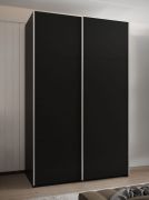 Armadio ad ante scorrevoli "Tampa", nero, 2 ante scorrevoli, 6 scomparti, 2 barre appendiabiti, Sistema "Soft-Close", bordi in ABS, 245,5 x 150 x 64 cm