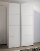 Armadio ad ante scorrevoli "Tampa", bianco, 2 ante scorrevoli, 11 scomparti, 2 barre appendiabiti, Sistema "Soft-Close", bordi in ABS, 245,5 x 160 x 64 cm