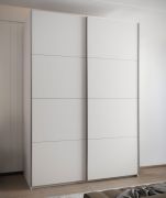 Armadio ad ante scorrevoli "Tampa", bianco, 2 ante scorrevoli, 11 scomparti, 2 barre appendiabiti, Sistema "Soft-Close", bordi in ABS, 245,5 x 170 x 64 cm