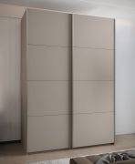 Armadio ad ante scorrevoli "Tampa", color cashmere, 2 ante scorrevoli, 11 scomparti, 2 barre appendiabiti, Sistema "Soft-Close", bordi in ABS, 245,5 x 170 x 64 cm