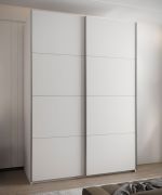 Armadio ad ante scorrevoli "Tampa", bianco, 2 ante scorrevoli, 11 scomparti, 2 barre appendiabiti, 2 specchi, Sistema "Soft-Close", bordi in ABS, 245,5 x 180 x 64 cm