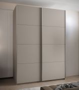 Armadio ad ante scorrevoli "Tampa", color cashmere, 2 ante scorrevoli, 11 scomparti, 2 barre appendiabiti, 2 specchi, Sistema "Soft-Close", bordi in ABS, 245,5 x 180 x 64 cm