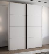 Armadio ad ante scorrevoli "Tampa", bianco, 2 ante scorrevoli, 11 scomparti, 2 barre appendiabiti, 2 specchi, Sistema "Soft-Close", bordi in ABS, 245,5 x 190 x 64 cm