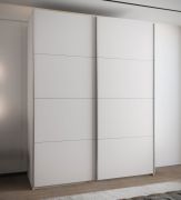 Armadio ad ante scorrevoli "Tampa", bianco, 2 ante scorrevoli, 11 scomparti, 2 barre appendiabiti, 2 specchi, Sistema "Soft-Close", bordi in ABS, 245,5 x 190 x 64 cm