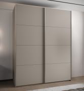 Armadio ad ante scorrevoli "Tampa", color cashmere, 2 ante scorrevoli, 11 scomparti, 2 barre appendiabiti, 2 specchi, Sistema "Soft-Close", bordi in ABS, 245,5 x 190 x 64 cm