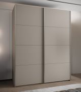 Armadio ad ante scorrevoli "Tampa", color cashmere, 2 ante scorrevoli, 11 scomparti, 2 barre appendiabiti, 2 specchi, Sistema "Soft-Close", bordi in ABS, 245,5 x 200 x 64 cm