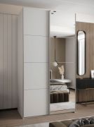 Armadio ad ante scorrevoli "Tampa", bianco, 2 ante scorrevoli, 6 scomparti, 2 barre appendiabiti, 1 specchio, Sistema "Soft-Close", 245,5 x 130 x 64 cm