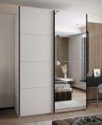 Armadio ad ante scorrevoli "Tampa", bianco, 2 ante scorrevoli, 11 scomparti, 2 barre appendiabiti, 1 specchio, Sistema "Soft-Close", 245,5 x 170 x 64 cm