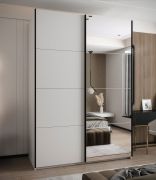 Armadio ad ante scorrevoli "Tampa", bianco, 2 ante scorrevoli, 11 scomparti, 2 barre appendiabiti, 1 specchio, Sistema "Soft-Close", 245,5 x 180 x 64 cm