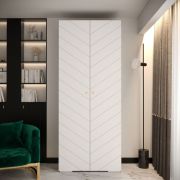 Armadio bianco con 2 ante e 10 ripiani | 12 scomparti | 2 appendiabiti | 236,5 x 100 x 47 cm