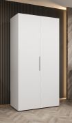 Armadio Korab 04 bianco | 2 ante battenti | Maniglie color cashmere | 1 m larghezza | Soft-Close