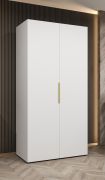 Armadio a battente "Korab" 05 bianco | 2 ante | Maniglie oro | 1 m | Sistema Soft-Close
