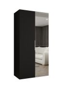 Armadio battente "Korab" 62 nero | Maniglie color cashmere | 1 scomparto | Barra appendiabiti | Soft-Close | 1 m larghezza