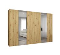 Armadio Korab 101 rovere Artisan | 2 ante a specchio | 4 barre appendiabiti | Sistema Soft-Close | 3 metri