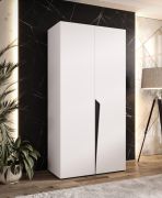 Armadio ad ante battenti "Rida" 01, bianco, maniglie: nero, 1 scomparto, 1 barra appendiabiti, bordi in ABS, Sistema "Soft-Close", 100 x 52 x 202 cm