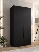 Armadio "Rida" 01, nero, maniglie: nero, 1 scomparto, 1 barra appendiabiti, bordi in ABS, Sistema "Soft-Close", 100 x 52 x 202 cm