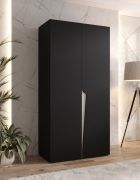 Armadio ad ante battenti "Rida" 01, nero, maniglie: cashmere, 1 scomparto, 1 barra appendiabiti, bordi in ABS, Sistema "Soft-Close", 100 x 52 x 202 cm