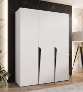 Armadio ad ante battenti "Rida" 02, bianco, maniglie: nere, 3 ante, 2 scomparti, 2 barre appendiabiti, Sistema "Soft-Close", bordi in ABS, 150 x 52 x 202 cm