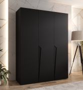 Armadio ad ante battenti "Rida" 02, nero, maniglie: nere, 3 ante, 2 scomparti, 2 barre appendiabiti, Sistema "Soft-Close", bordi in ABS, 150 x 52 x 202 cm