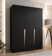 Armadio ad ante battenti "Rida" 02, nero, maniglie: cashmere, 3 ante, 2 scomparti, 2 barre appendiabiti, Sistema "Soft-Close", bordi in ABS, 150 x 52 x 202 cm