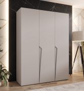 Armadio ad ante battenti "Rida" 02, color cashmere, maniglie: cashmere, 3 ante, 2 scomparti, 2 barre appendiabiti, Sistema "Soft-Close", bordi in ABS, 150 x 52 x 202 cm