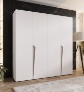 Armadio ad ante battenti "Rida" 03, bianco, maniglie: cashmere, 4 ante, 2 scomparti, 2 barre appendiabiti, Sistema "Soft-Close", bordi in ABS, 200 x 52 x 202 cm