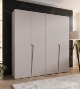 Armadio ad ante battenti "Rida" 03, color cashmere, maniglie: cashmere, 4 ante, 2 scomparti, 2 barre appendiabiti, Sistema "Soft-Close", bordi in ABS, 200 x 52 x 202 cm