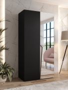 Armadio ad ante battenti "Rida" 07, nero, maniglie: cashmere, 2 ante di cui 1 a specchio, 1 scomparto, 1 barra appendiabiti, Sistema "Soft-Close", bordi in ABS, 100 x 52 x 202 cm