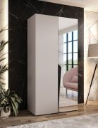 Armadio ad ante battenti "Rida" 07, color cashmere, maniglie: nero, 2 ante di cui 1 a specchio, 1 scomparto, 1 barra appendiabiti, Sistema "Soft-Close", bordi in ABS, 100 x 52 x 202 cm