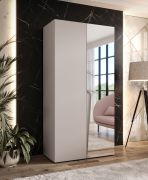 Armadio ad ante battenti "Rida" 07, color cashmere, maniglie: cashmere, 2 ante di cui 1 a specchio, 1 scomparto, 1 barra appendiabiti, Sistema "Soft-Close", bordi in ABS, 100 x 52 x 202 cm