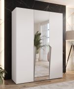 Armadio ad ante battenti "Rida" 08, bianco, maniglie: cashmere, 3 ante di cui 1 a specchio, 2 scomparti, 2 barre appendiabiti, Sistema "Soft-Close", bordi in ABS, 150 x 52 x 202 cm