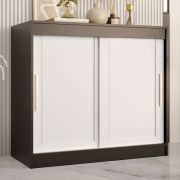 Cassettiera Liskamm 51 | 4 scomparti | Nero opaco/Bianco opaco | 100 x 100 x 45 cm | Ante scorrevoli