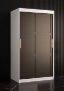 Armadio stretto 5 scomparti Liskamm 02 | Bianco opaco/Nero opaco | 200 x 100 x 62 cm | Ampio spazio e organizzazione