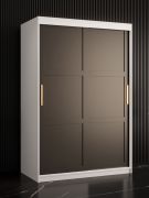 Armadio 5 scomparti Liskamm 06 | Bianco opaco/Nero opaco | 200 x 120 x 62 cm | Ampio spazio