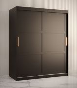 Armadio 5 scomparti nero opaco Liskamm 12 | 200x150x62 cm | Ampio spazio e design moderno