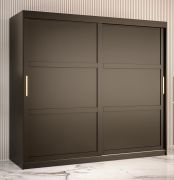 Armadio Liskamm 20 nero opaco | 200 x 200 x 62 cm | 10 scomparti | 2 barre appendiabiti | Design moderno