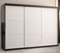 Armadio grande 10 scomparti Liskamm 23 | Nero opaco e bianco opaco | 200 x 250 x 62 cm | 2 barre appendiabiti