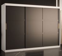Armadio grande Liskamm 22 | Bianco opaco e nero opaco | 200 x 250 x 62 cm | 10 scomparti | 2 barre appendiabiti