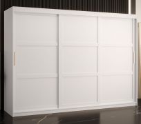 Armadio 3 Ante Scorrevoli Liskamm 21 | Bianco Opaco | 200 x 250 x 62 cm | 10 Scomparti | 2 Barre Appendiabiti