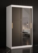 Armadio Liskamm 26 | Bianco opaco e nero opaco | 200 x 100 x 62 cm | Ampio spazio e ordine moderno