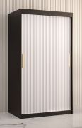 Armadio Balmenhorn 51 | 5 scomparti spaziosi | Nero opaco/Bianco opaco | 200 x 100 x 62 cm