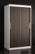Armadio 5 scomparti Balmenhorn 50 | Bianco opaco/Nero opaco | 200 x 100 x 62 cm | 2 barre appendiabiti