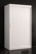 Armadio stretto Balmenhorn 49 bianco opaco | 200 x 100 x 62 cm | 5 scomparti | 2 ante scorrevoli