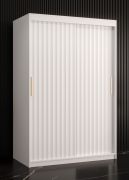 Armadio Balmenhorn 53 bianco opaco | 200 x 120 x 62 cm | 5 scomparti | 2 barre appendiabiti | 2 ante scorrevoli