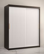 Armadio Balmenhorn 59 | 5 scomparti spaziosi | Nero opaco/Bianco opaco | 200 x 150 x 62 cm