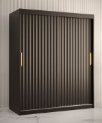 Armadio nero opaco Balmenhorn 60 | 200 x 150 x 62 cm | 5 scomparti | 2 barre appendiabiti | Design moderno