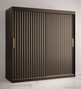 Armadio Balmenhorn 64 nero opaco | 200 x 180 x 62 cm | 10 scomparti, 2 barre appendiabiti, ante scorrevoli