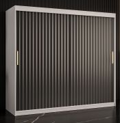 Armadio moderno Balmenhorn 66 | Ampio spazio interno | 10 scomparti, 2 barre appendiabiti | Bianco opaco/nero opaco | 200 x 200 x 62 cm